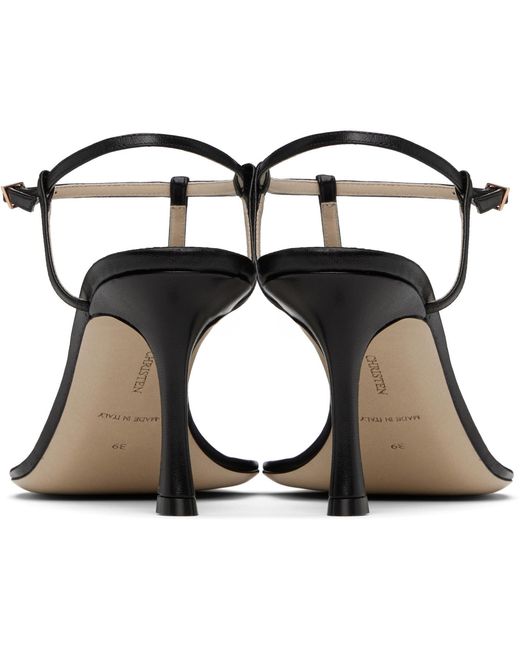 Christen Black 75Mm Mono Strap Heeled Sandals