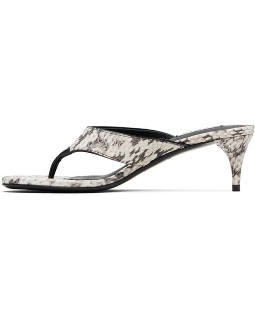 Alaïa Black Thong Elaphe Leather Mule Sandals