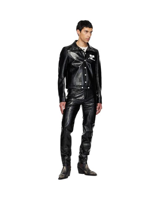 Courreges Black Reedition Vinyl Jacket for men