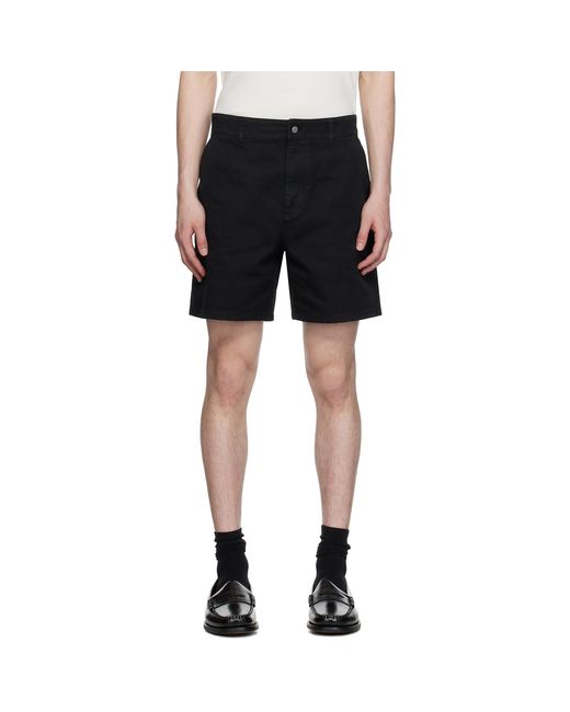 Represent Black Cotton Tailored Shorts for men