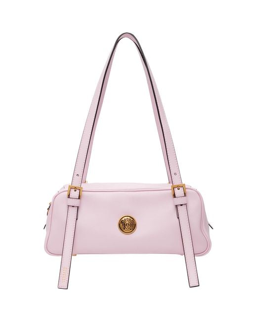 Versace Pink Emblème Nappa Bowling Bag