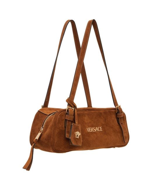 Versace Brown Tag' Suede Bowling Bag