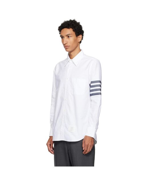 Thom Browne White Thom E Oxford 4-bar Shirt for men