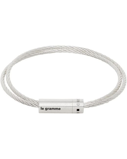 Le Gramme Black 'le 9g' Double Turn Cable Bracelet for men