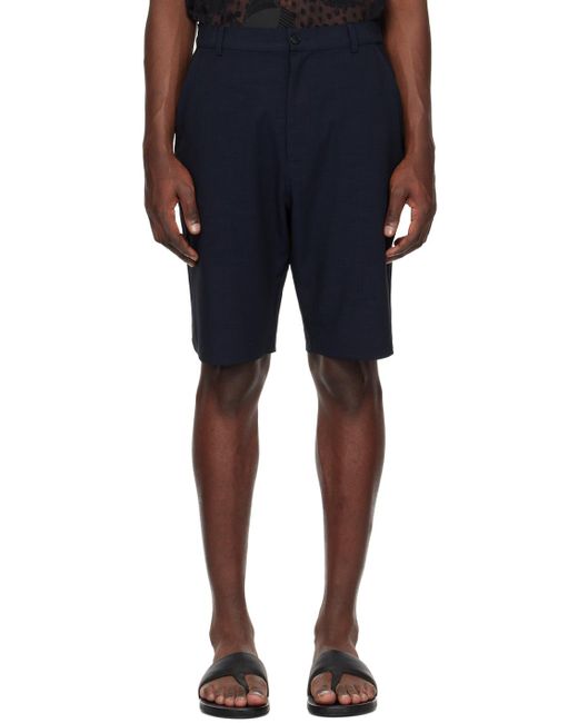 メンズ Henrik Vibskov ネイビー Participate ショートパンツ ブルー