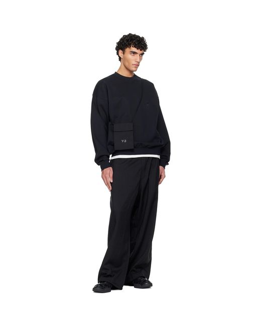 Y-3 Black Brushed Terry Crew Sweatshirt for men