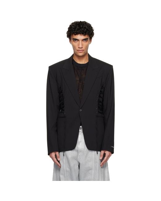 Mugler Black Super Fine Tail Blazer for men
