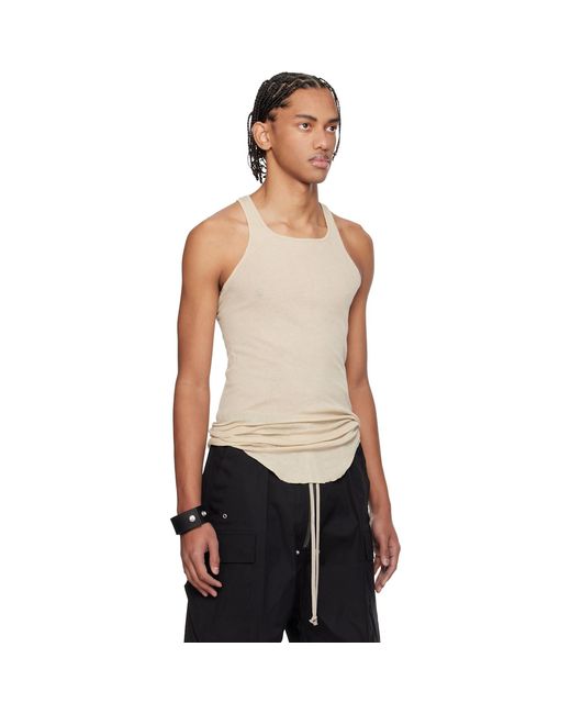 Rick Owens Black Off- Temple Basic Rib Tank Top for men