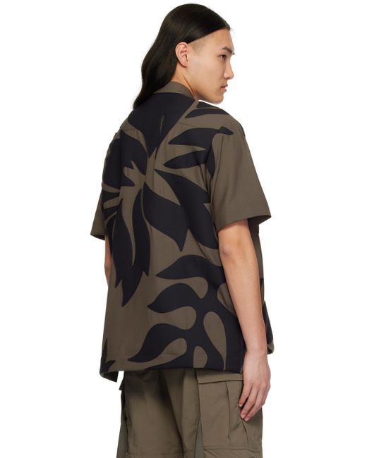 Sacai Black Brown & Navy Floral Shirt for men