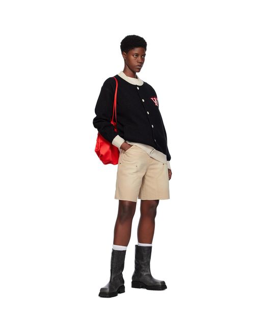 we11done Natural Raw Edge Shorts