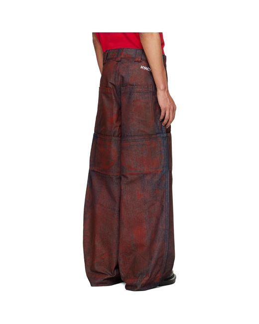 HYACYN Brown Sevar Rof Low Pocket Painted Jeans for men