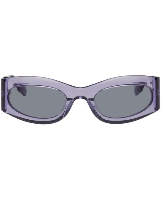 McQ Alexander McQueen Black Mcq Purple Oval Sunglasses
