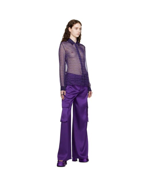 Versace Purple Wide-leg Trousers