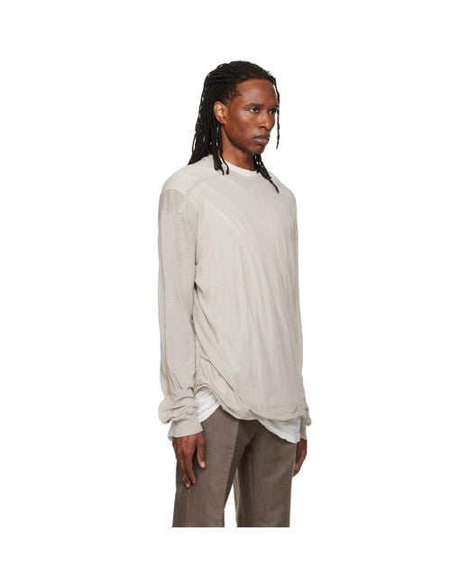 Rick Owens Gray Off- Tower Rick S Jumbo L/S T-Shirt for men