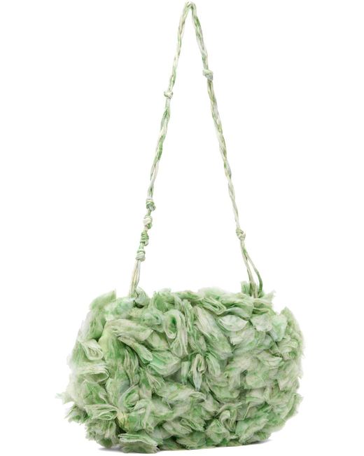 Dries Van Noten Green Ruffle Bag