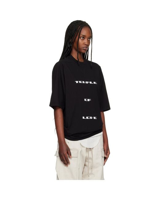 Rick Owens Black Temple Jumbo S/S T-Shirt