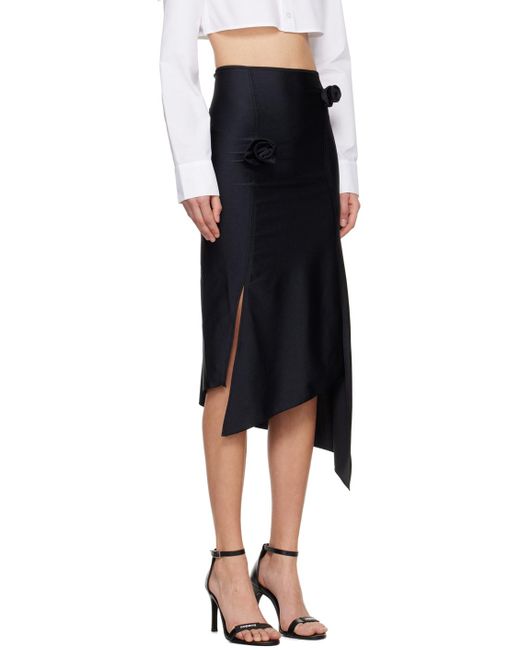 Coperni Black Flower Midi Skirt