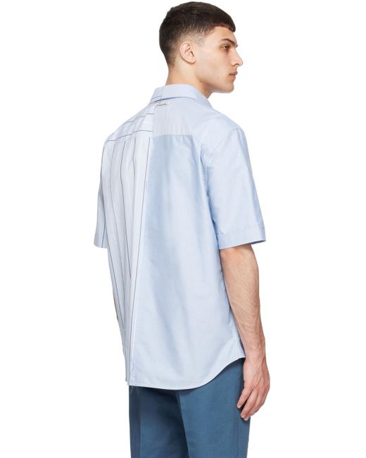 Chemise bleue à panneaux Marni pour homme en coloris White