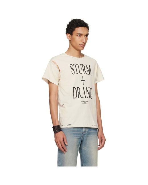 HYACYN Multicolor Off- Eet Stains Distressed 'Sturm Und Drang' T-Shirt for men