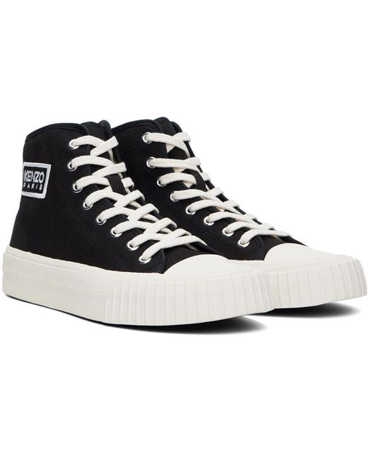 KENZO Black Paris Foxy High-top Canvas Sneakers for men