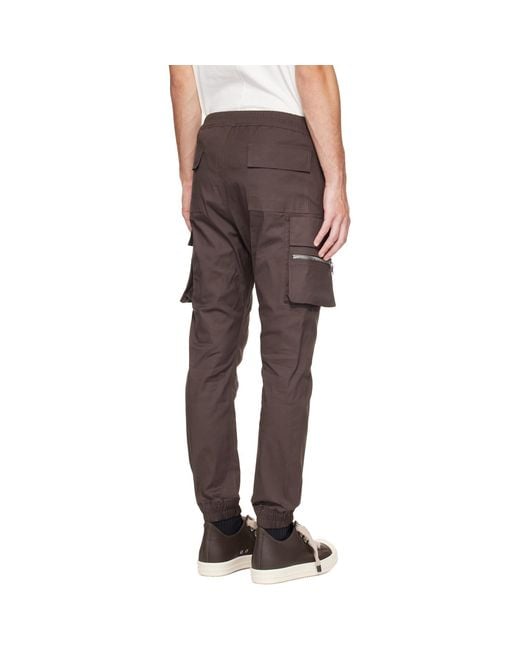 Rick Owens Gray Tower Heavy Cotton Poplin Mastodon Cargo Pants for men