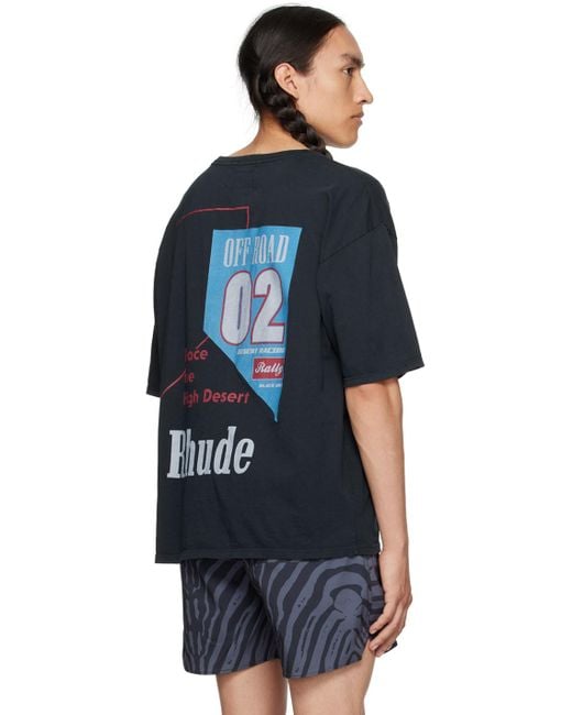 Rhude Ssense Exclusive Black '02' T-shirt for men