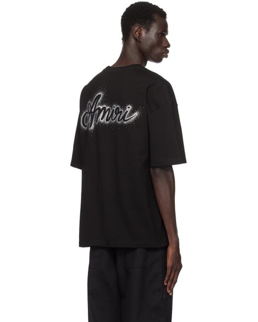 Amiri Crystal-Embellished Cotton Jersey T-Shirt in Black for