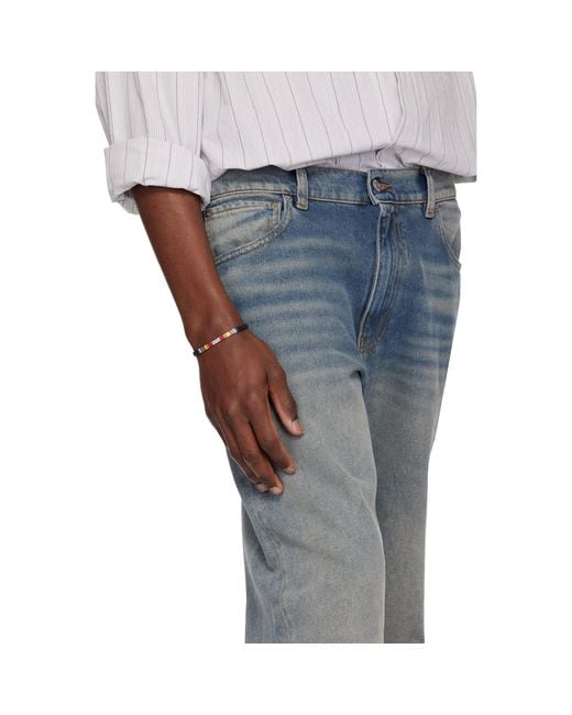 Paul Smith Black Stripe Flat Bead Bracelet for men