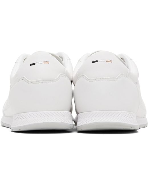 Boss Black Leather Logo Sneakers for men