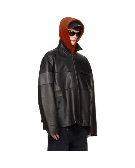 Vetements Black Cut-Up Leather Jacket for men