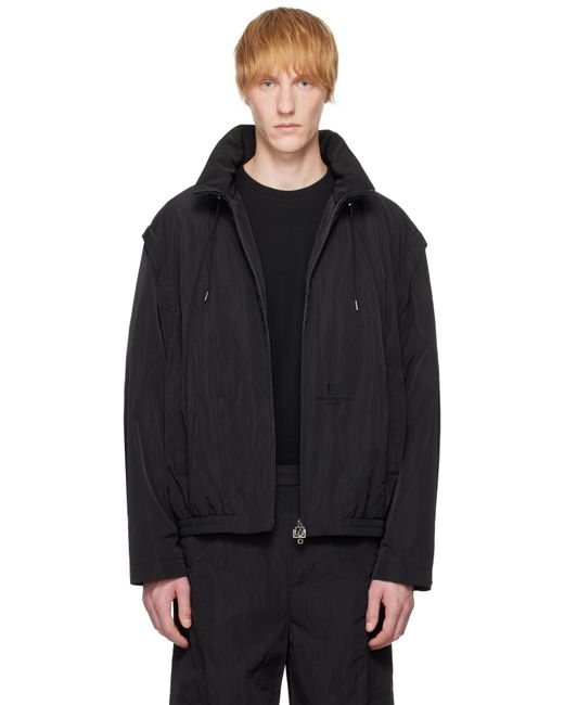 Wooyoungmi Black Nylon Track Jacket for men