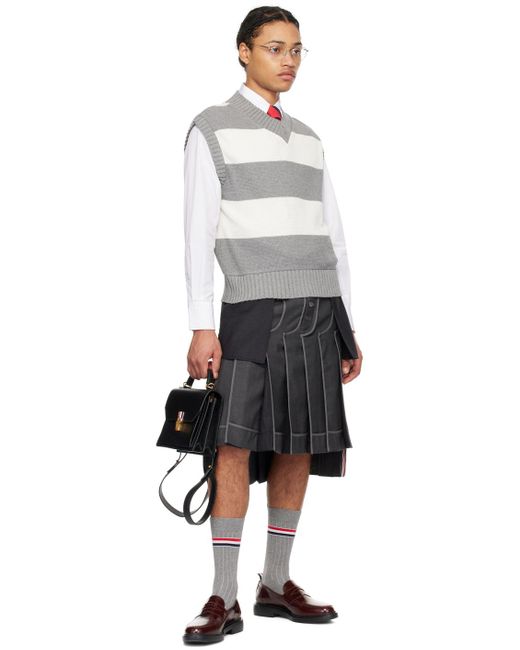 Thom Browne Multicolor Gray Rugby Vest for men