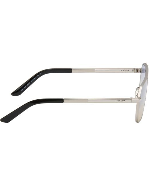 Prada Black Iconic Metal Plaque Sunglasses for men