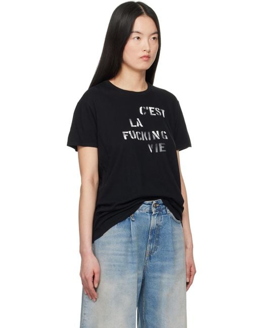 【関税込み】R13 ブラック 'C'est La Fucking Vie' Boy Tシャツ C'EST LA FUCKING VIE BOY T - BLACK - R13