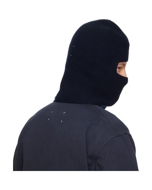 Maison Margiela Blue Virgin Wool Balaclava for men