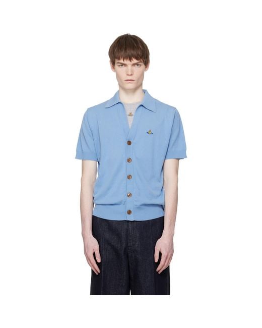 Vivienne Westwood Blue Polo Cardigan for men