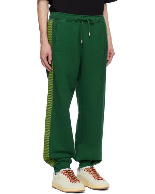 Lanvin Green Side Curb Sweatpants for men