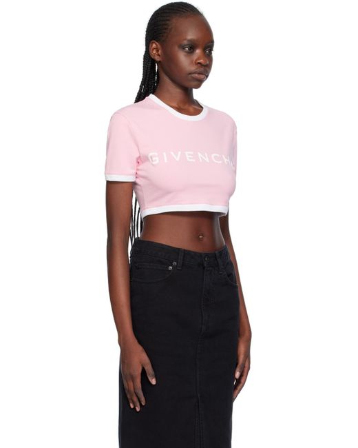 Givenchy Multicolor Pink Cropped T-shirt