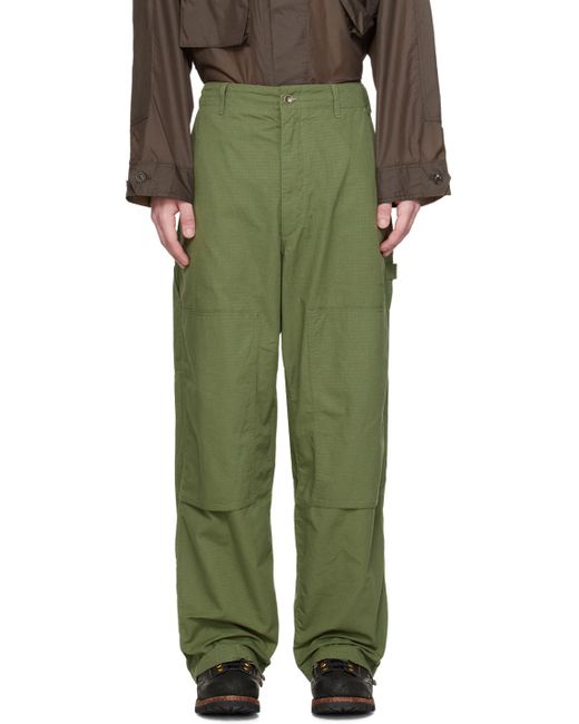 Engineered Garments Green Khaki Painter Trousers for men