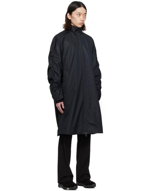 Wooyoungmi Black Ruched Coat for men