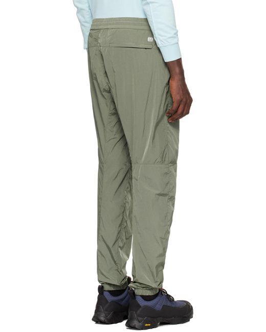 C P Company Green Khaki Regular Sweatpants for men