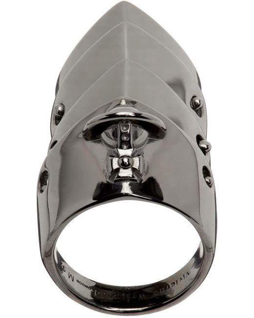 Vivienne Westwood Multicolor Gunmetal Armour Ring for men