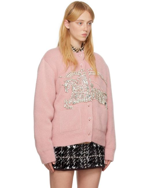 Burberry Pink Crystal Ekd Cardigan