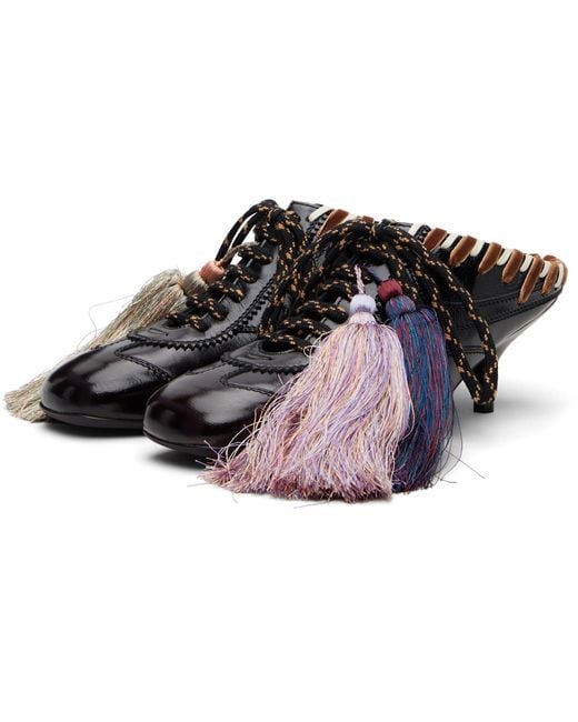 Dries Van Noten Black Heeled Sneaker Mules