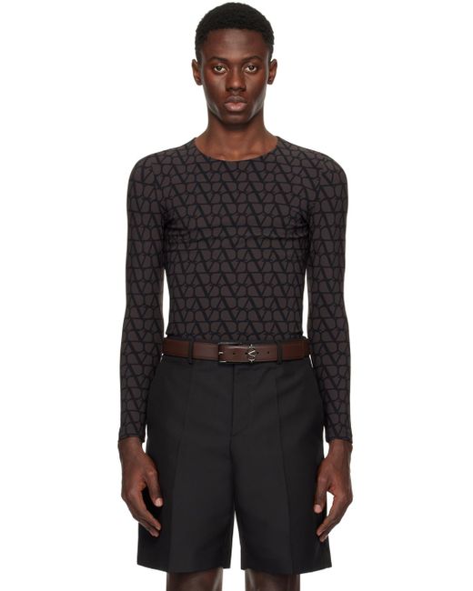 Valentino Black Iconographe Long Sleeve T-Shirt for men