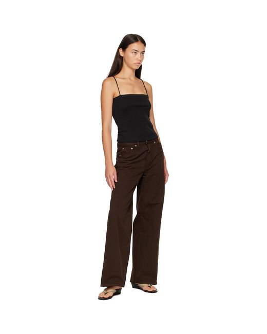 St. Agni Brown Canvas Classic Mid Rise Jeans
