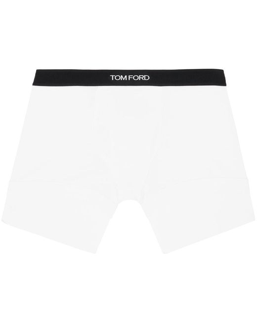 Tom Ford Black Two-pack White Cotton Boxers for men