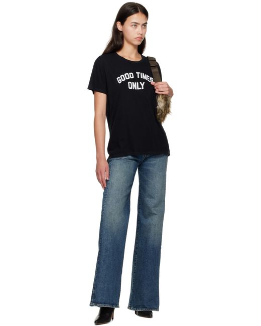 R13 ブラック 'Good Times Only' Boy Tシャツ Black