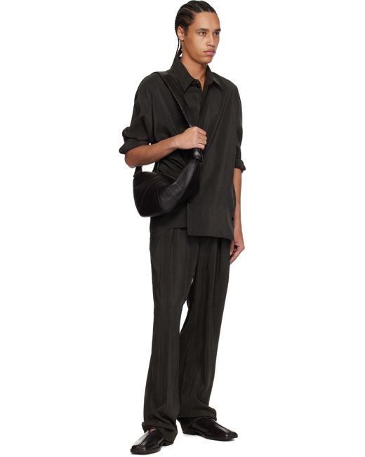 Pantalon Décontracté Brun À Ceinture Lemaire pour homme en coloris Black