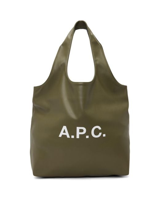 A.P.C. Green Khaki Ninon Tote for men